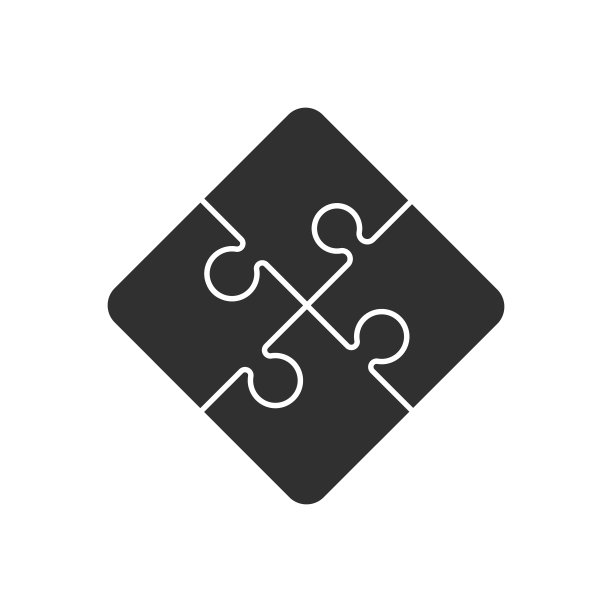 七巧板拼图片平面图标符号。群控连接标志标志。矢量插图形象。孤立在白色背景上。图片下载