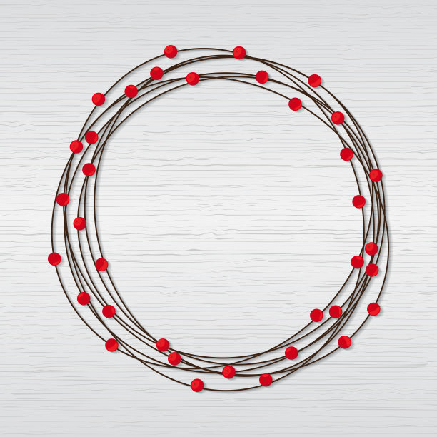 用红玫瑰果做的春天花环图片下载