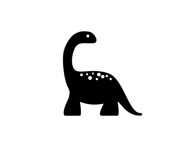 恐龙矢量图标。孤立的蜥脚类动物，腕龙，雷龙历史上的动物载体图片下载