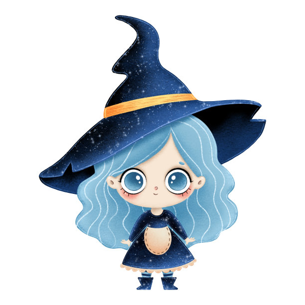 插图可爱的卡通小女巫图片下载