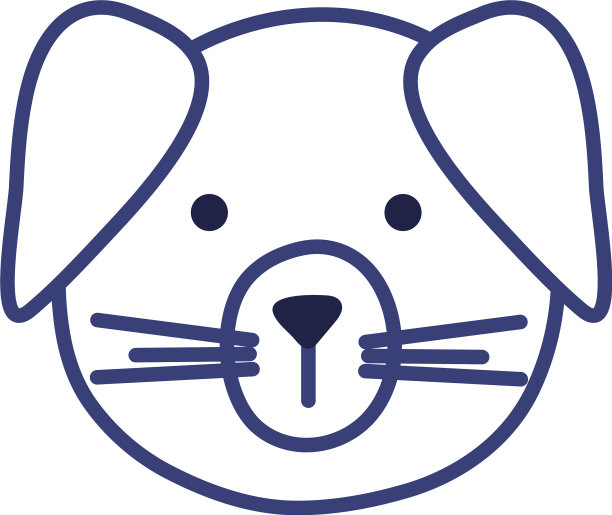 可爱的狗狗卡通线条风格图标设计图片下载