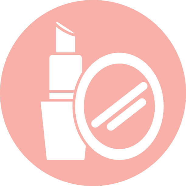 口红和镜子剪影风格的图标图片下载