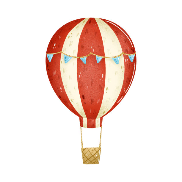 可爱的卡通彩色热气球图片下载