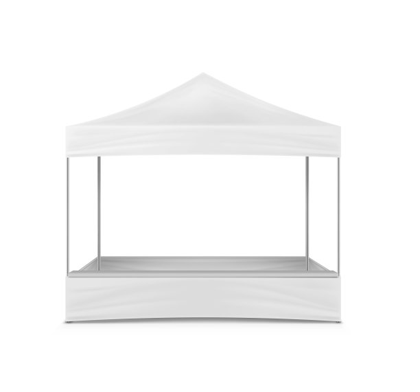 弹出式凉亭，真实的模型。白色空白顶篷帐篷，模型。事件选框，矢量模板图片下载