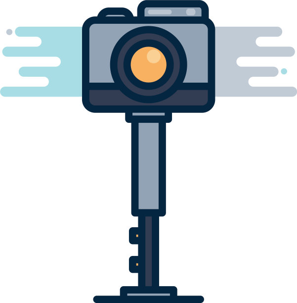 相机在三脚架线填充块样式图标图片下载