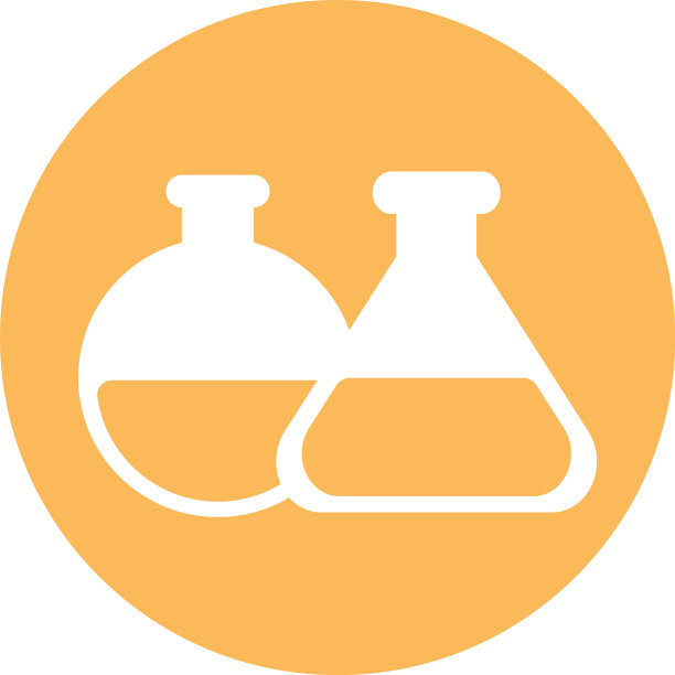 孤立的化学烧瓶轮廓块风格图片下载