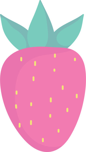 草莓新鲜水果食品卡通图标风格图片下载