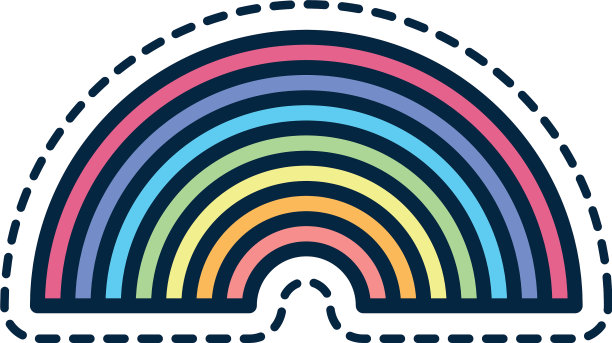 孤立的彩虹线填充样式图标图片下载