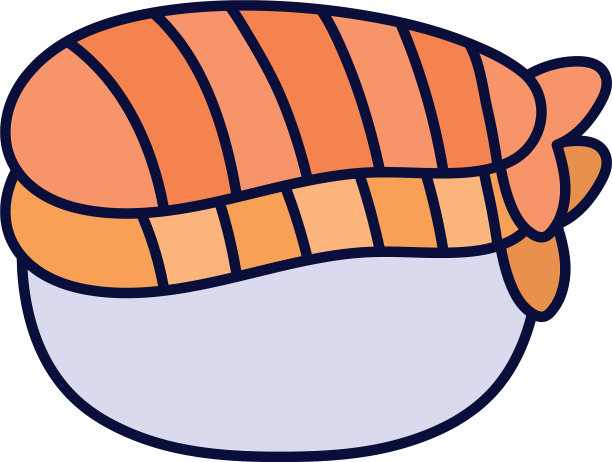 寿司鱼海鲜卡通图标风格设计图片下载