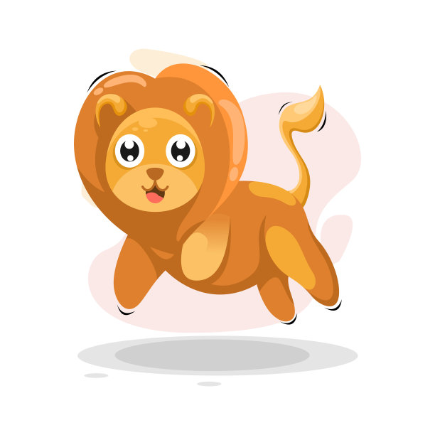 可爱的跳狮卡通图片下载