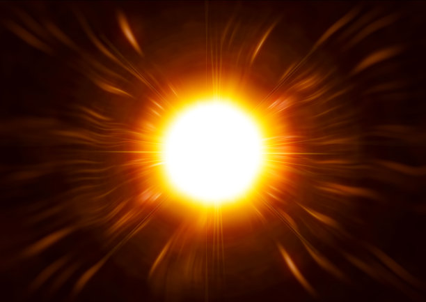 抽象的太阳与光的三维插图图片下载