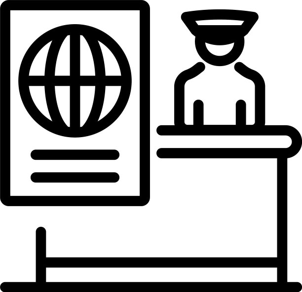 警察护照控制图标轮廓样式图片下载