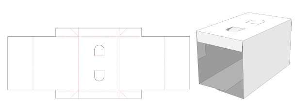 纸板封面盒模切模板图片下载