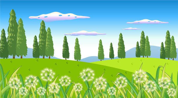 自然景观背景与花卉在花园里图片下载