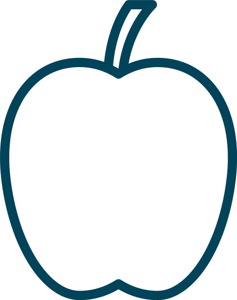 孤立的苹果果线风格图标设计图片下载