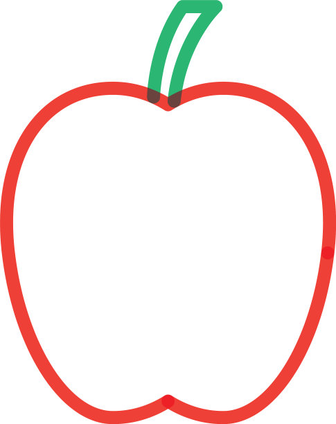 孤立的苹果水果多线条风格图标图片下载