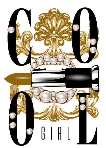 酷女孩用手画了嘴图片下载