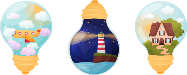 风景和场景内的玻璃灯泡组图片下载