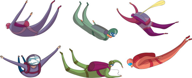 跳伞者在空中盘旋图片下载