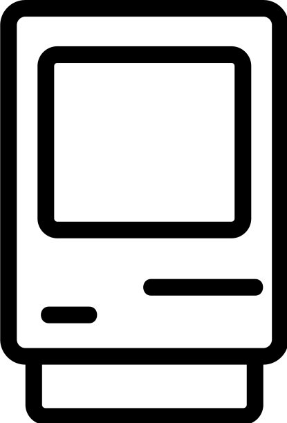 复古电脑图标孤立轮廓图片下载