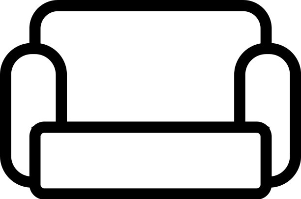 舒适的沙发图标孤立轮廓图片下载