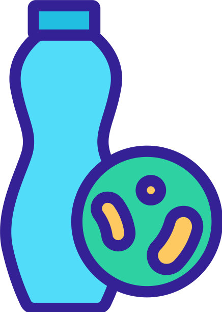 有益的益生菌图标孤立轮廓图片下载