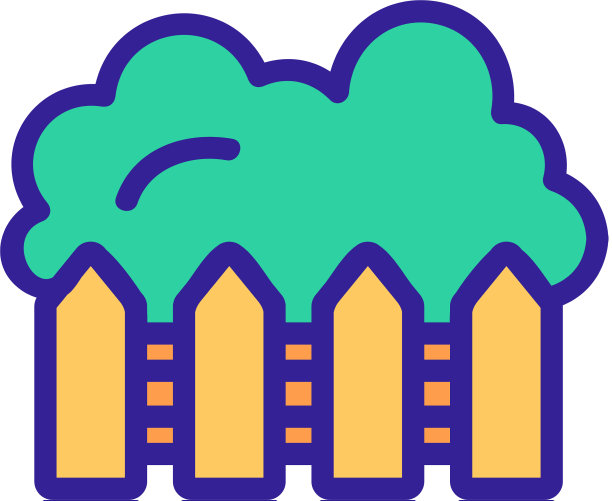 栅栏花园图标孤立轮廓符号图片下载