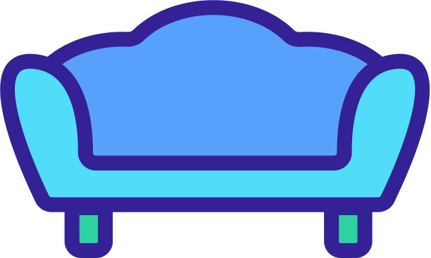 临时沙发图标孤立轮廓图片下载