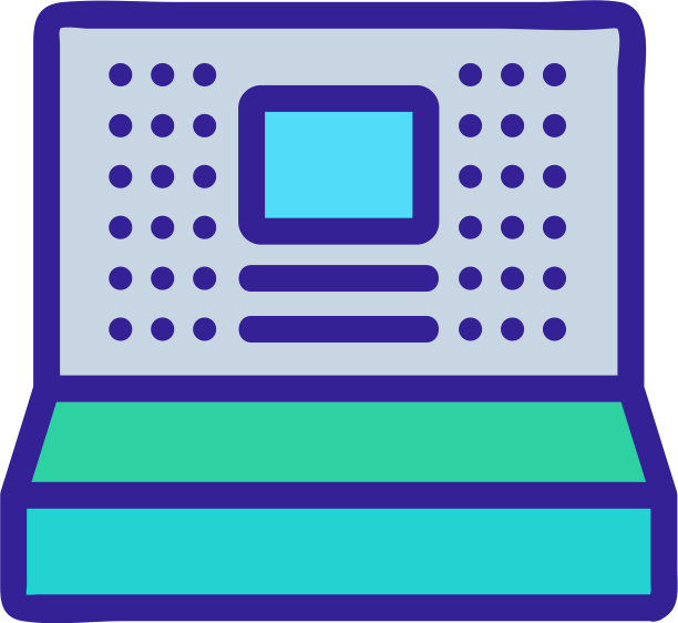 复古电脑图标孤立轮廓图片下载