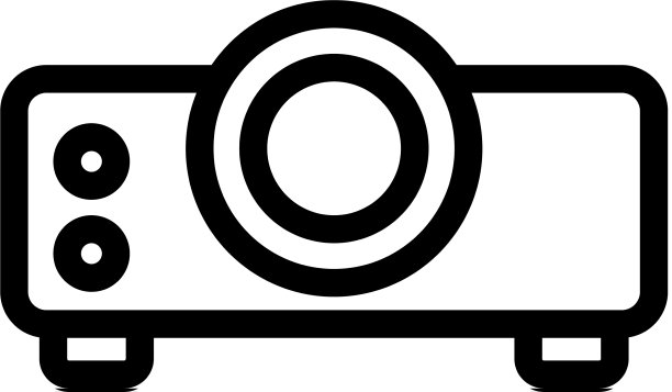 投影仪图标孤立的轮廓符号图片下载