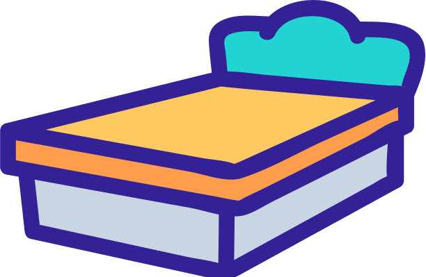 一个舒适的床图标孤立轮廓图片下载