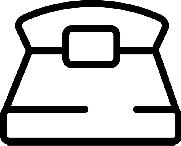 现代床标孤立轮廓符号图片下载