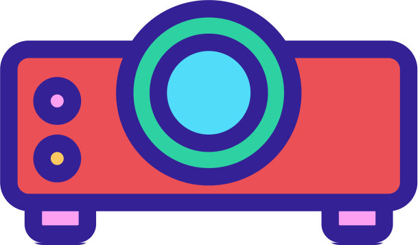 投影仪图标孤立的轮廓符号图片下载