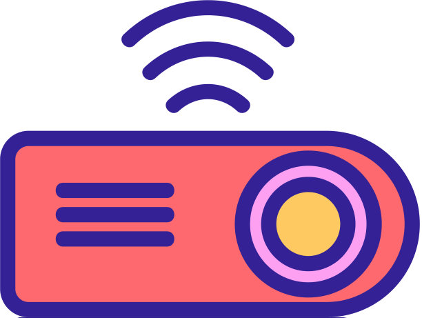 视频投影仪图标孤立轮廓图片下载