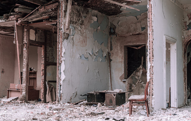 房子被毁坏的墙壁图片下载