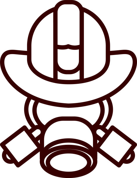 消防员面具与帽子风格的图标图片下载