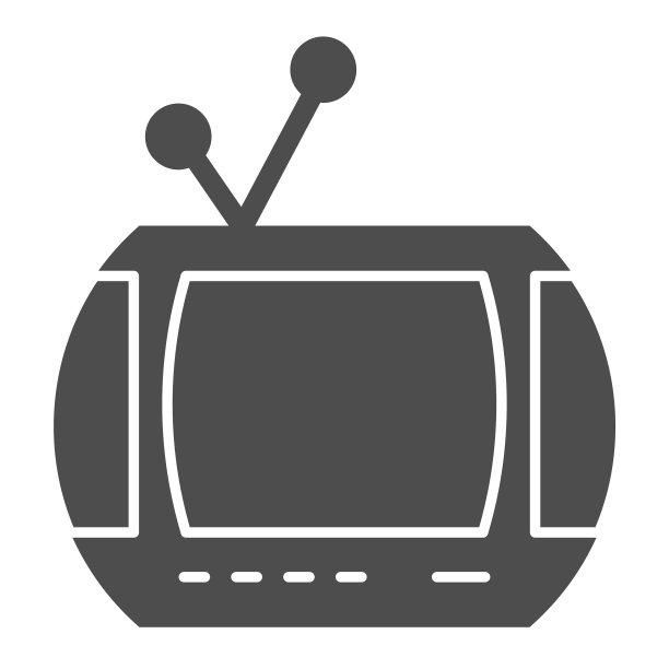 电视天线固体图标复古电影电视图片下载