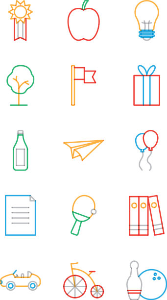 对象多线条样式图标集设计图片下载