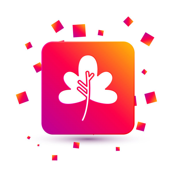 白色叶子图标孤立在白色背景图片下载