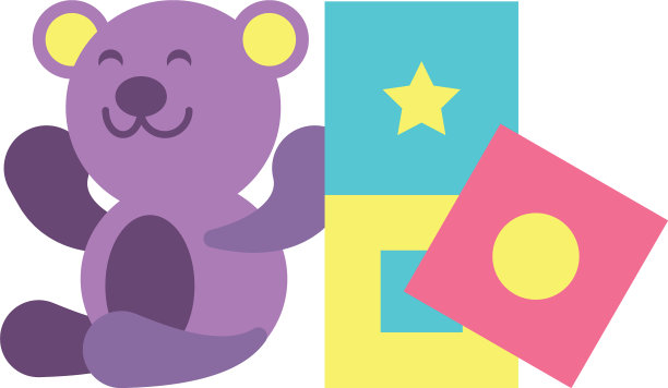 白色背景的立方体玩具泰迪熊图片下载