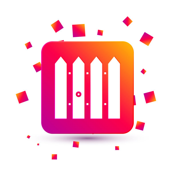 白色花园栅栏木制图标孤立在白色图片下载