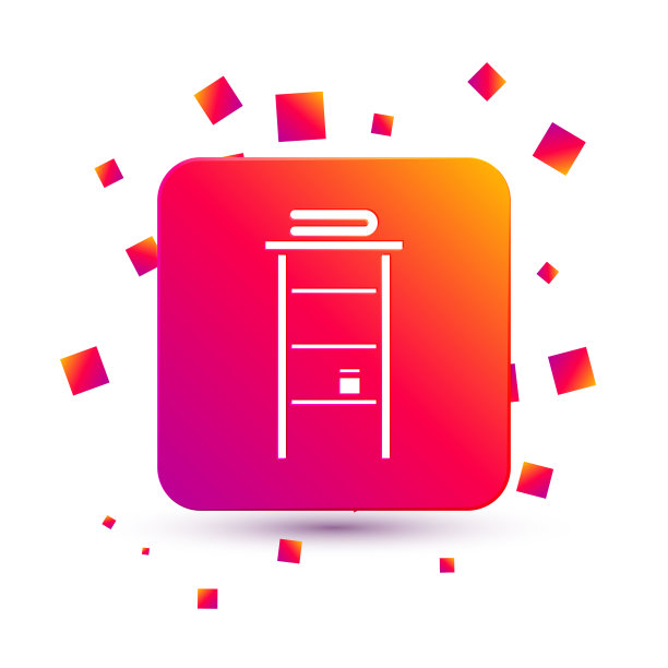 白色浴室架子与毛巾架图标图片下载