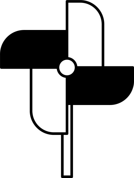 白色背景上的玩具风车图片下载