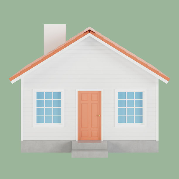 红色瓷砖的白宫图标。3 d演示。图片下载