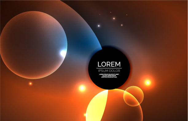 霓虹灯闪闪发光透明发光的圆与光图片下载