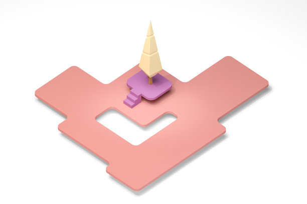 抽象的森林花园平台孤立在白色背景上。图片下载