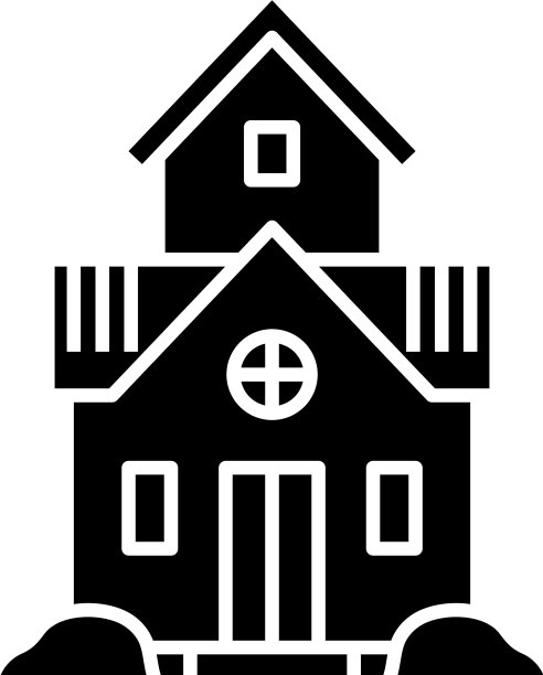 单户住宅黑色图标概念图片下载