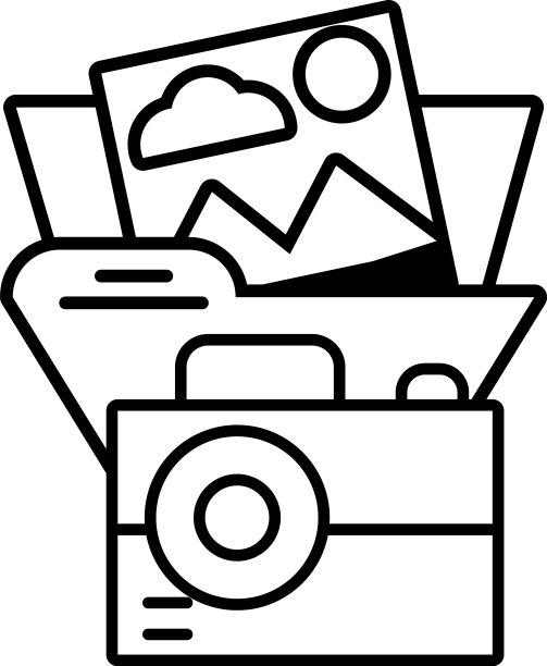 白色背景上的照相机图片下载