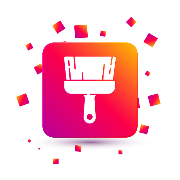 白色油漆刷图标隔离在白色图片下载