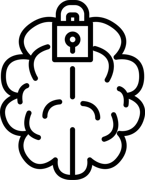 人脑人用挂锁线条样式的图标图片下载